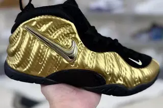 Nike Foamposite Pro Metallic Gold OG Mid-Top Basketball Shoes Black