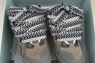 Lanvin Splatter Low-Top Chunky Sneakers Grey