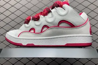 Lanvin Curb Low-Top Skate Shoes White Red