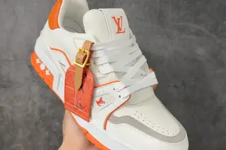 Louis Vuitton Trainer Low-Top Running Shoes White Orange