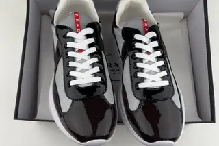 Prada America's Cup Low-Top Chunky Sneakers Black Grey