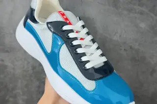 Prada America Cup Low-Top Lifestyle Sneakers White Blue