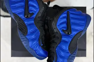 Nike Foamposite Pro Air Hyper Cobalt OG Mid-Top Basketball Shoes Blue Black