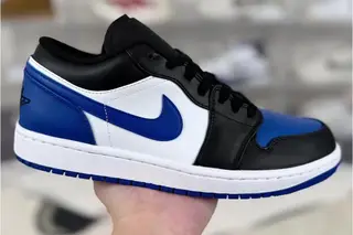 Jordan 1 Low Royal Toe Basketball Shoes Blue White Black