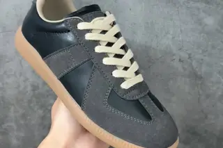 Maison Margiela Calfskin Replica MM6 Low-Top Lifestyle Sneakers White Grey