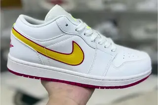 Jordan Jordanair 1 Low GS Basketball Shoes White Yellow