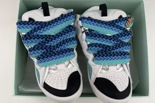 Lanvin Splatter Low-Top Chunky Sneakers Mint White