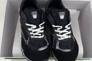 Bottega Veneta Bv Orbit Mesh Y2K Low-Top Chunky Sneakers Black White