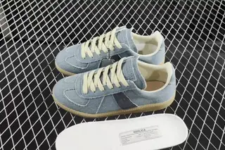 Maison Margiela Calfskin Replica Low-Top Skate Shoes Grey White
