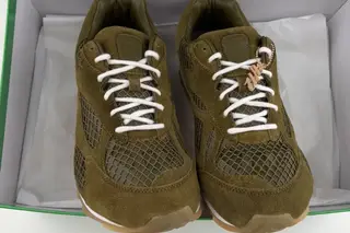 Bottega Veneta Bv Orbit Low-Top Chunky Sneakers Olive Green