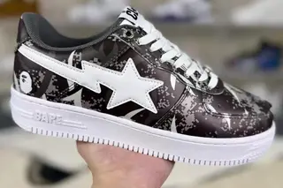 A Bathing Ape Clot Egra Camo Sta Graffiti Low-Top Skate Shoes Camo