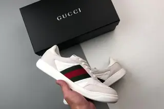 Gucci Primavera Screener Low-Top Skate Shoes White