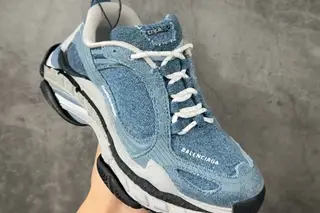 Balenciaga 24 Triple .2 Low-Top Chunky Sneakers Denim Blue