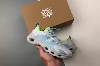 On x Cloudsolo Low-Top Running Shoes Grey Blue Green