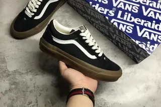 Vans Premium Old Skool 36 Low-Top Skate Shoes Black White Sail Paint Splatter