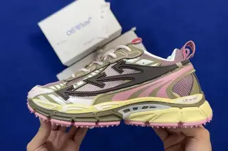 Off-White Ow Low-Top Chunky Sneakers Yellow Pink