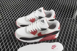 Nike Air Max 90 Low-Top Running Shoes White Red