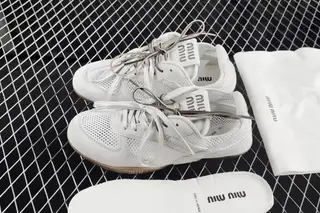 Miu Miu Gymnasium 26s Leather Low-Top Lifestyle Sneakers White