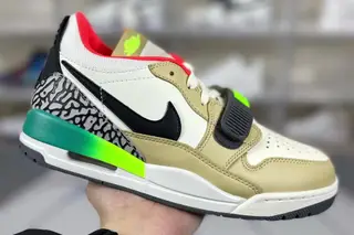 Jordan Legacy 312 Low Basketball Shoes Khaki White