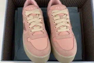 Prada Downtown Bold Low-Top Skate Shoes Pink