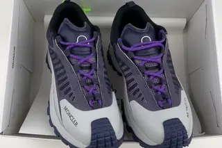 Moncler Plaid Low-Top Trail Running Shoes Dark Grey Purple