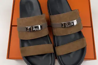 Hermes Jackson Low-Top Sneakers Black Brown