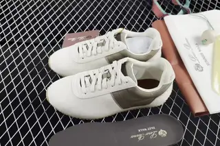 Loro Piana Walk Wish Low-Top Lifestyle Sneakers Apricot