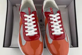 Prada America's Cup Low-Top Chunky Sneakers Orange