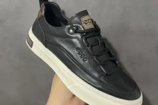 Ecco Plaid Low-Top Skate Shoes Sail Black