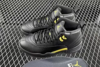 Jordan 12 Retro Black Taxi Low-Top Basketball Shoes Black