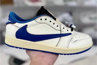 Jordan Travis Scott x Fragment Design x 1 Low OG SP Basketball Shoes White Blue