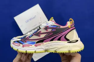 Off-White Ow Low-Top Chunky Sneakers Cream Purple