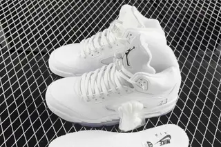 Jordan 5 Retro White Metallic Low-Top Basketball Shoes White Silver