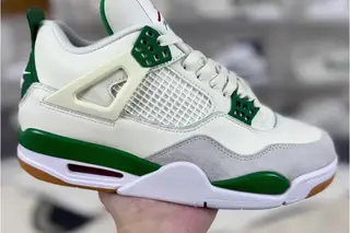 Jordan x SB 4 Pine Mid-Top Basketball Shoes Green White