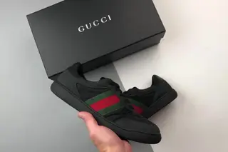 Gucci Primavera Screener Low-Top Skate Shoes Black