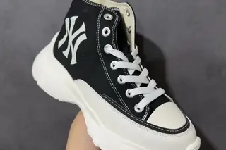 MLB Chunky High-Top Sneakers Black White