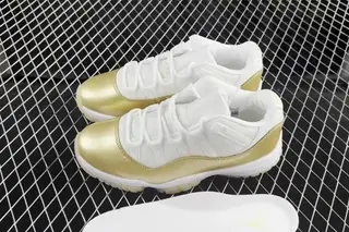 Jordan 11 Low Metallic Gold Basketball Shoes White