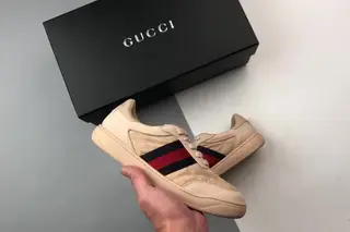 Gucci Primavera Screener Low-Top Skate Shoes Pink