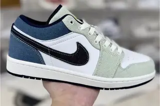 Jordan 1 Low-Top Basketball Shoes Blue White