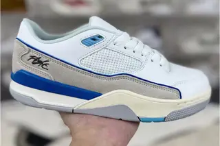 Jordan Flight Court Low-Top Basketball Shoes White Blue