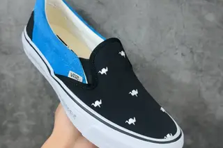 Vans x Liberaiders Low-Top Skate Shoes Black Blue Royal Blue Black