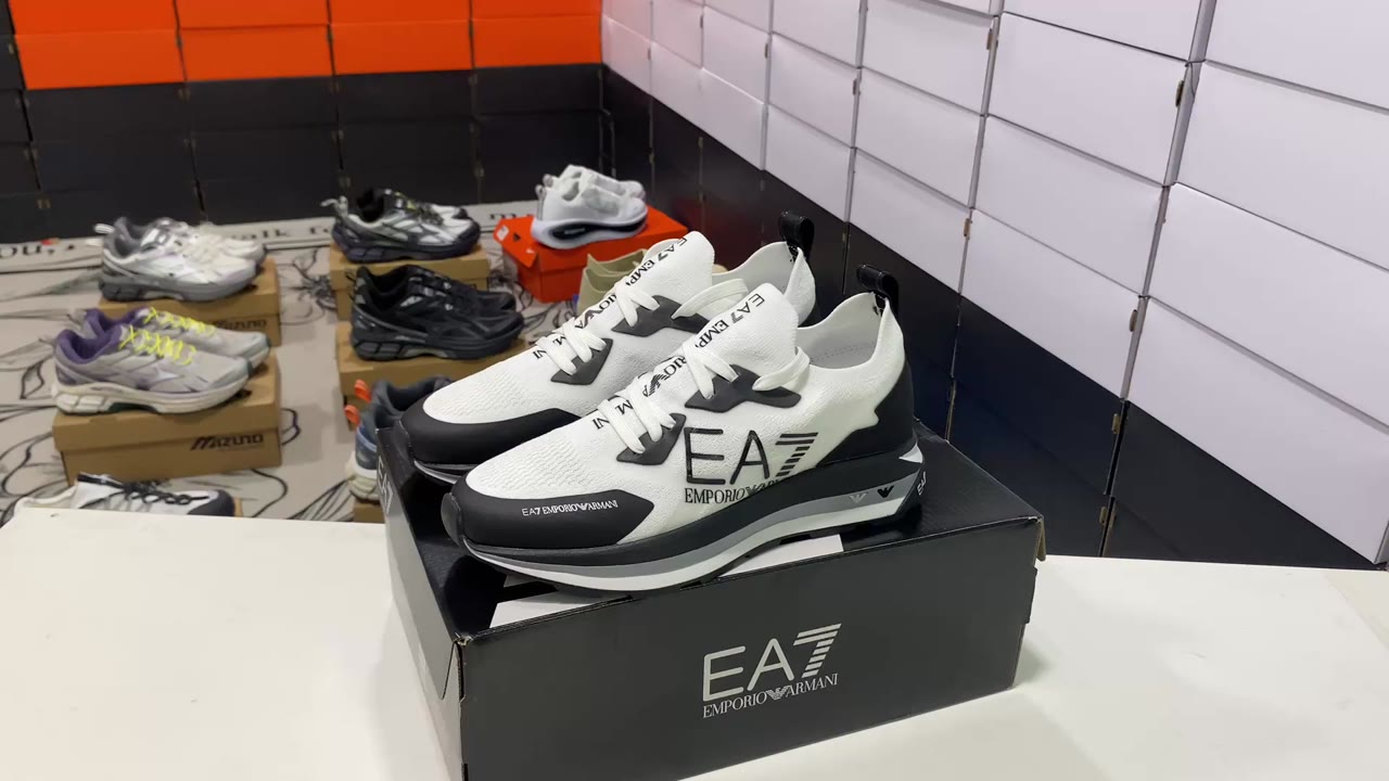 Emporio Armani EA7 Low-Top Lifestyle Sneakers Black Grey
