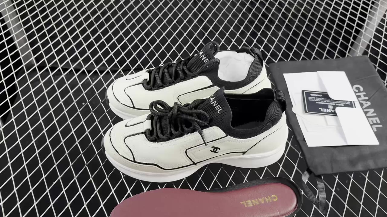 Chanel Low-Top Chunky Sneakers Black White Red (CHANEL-7)