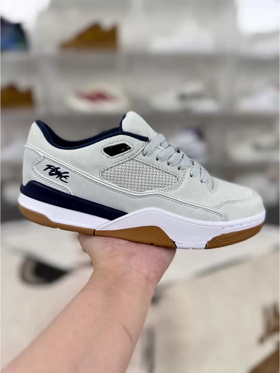 Jordan Flight Court Low-Top Basketball Shoes Grey Blue
