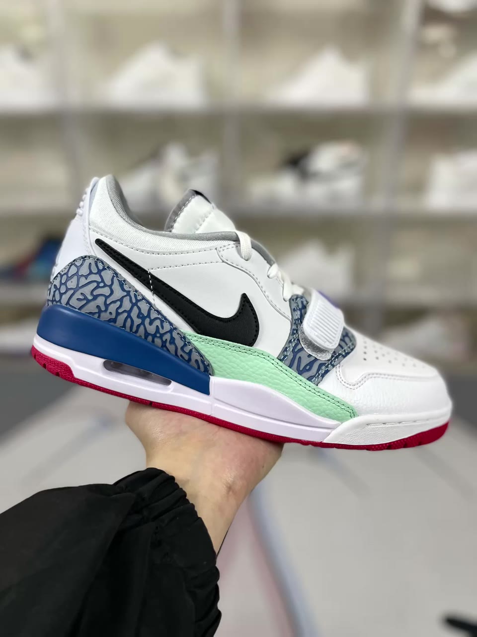 Jordan Legacy 312 Low Easter Basketball Shoes White Blue Purple