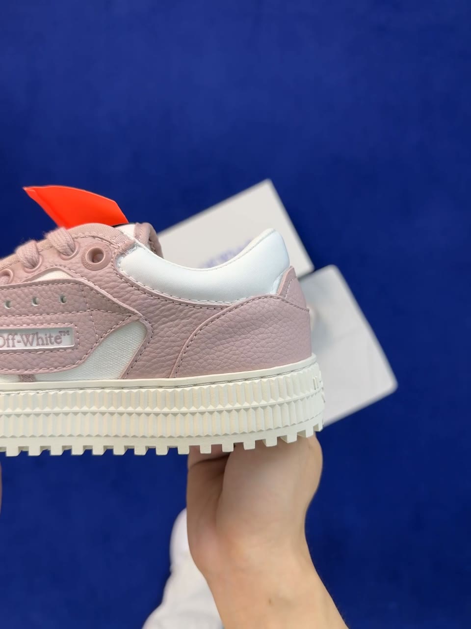 Off-White Ow Court Low-Top Skate Shoes Pink White