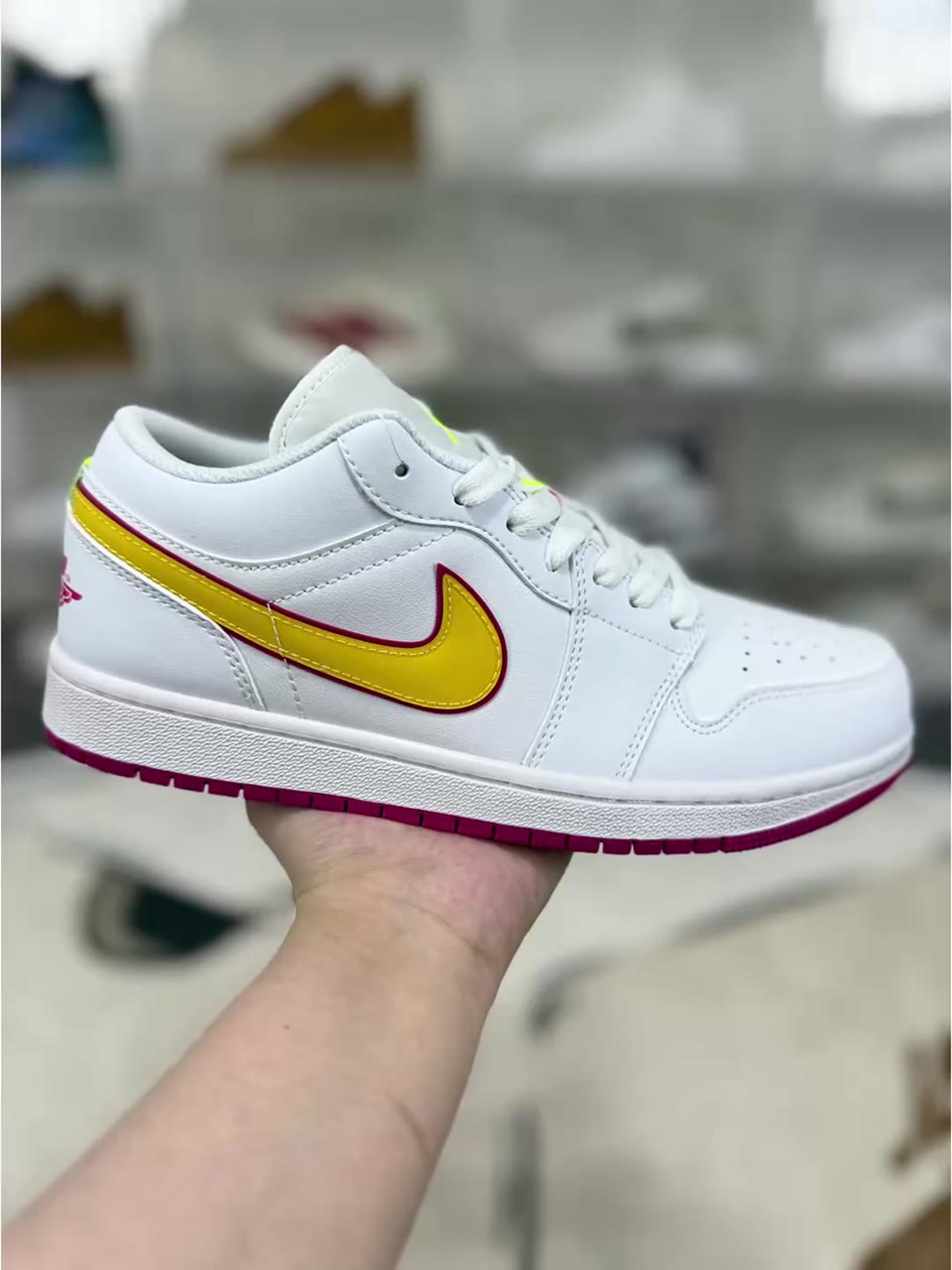 Jordan Jordanair 1 Low GS Basketball Shoes White Yellow