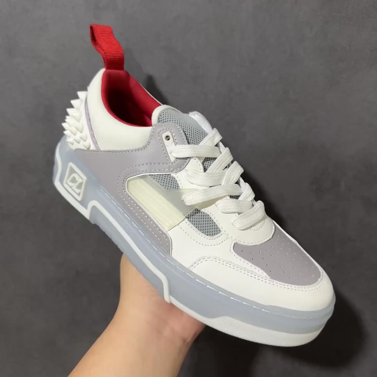 Christian Louboutin Cl Funnyto Flat Low-Top Skate Shoes White