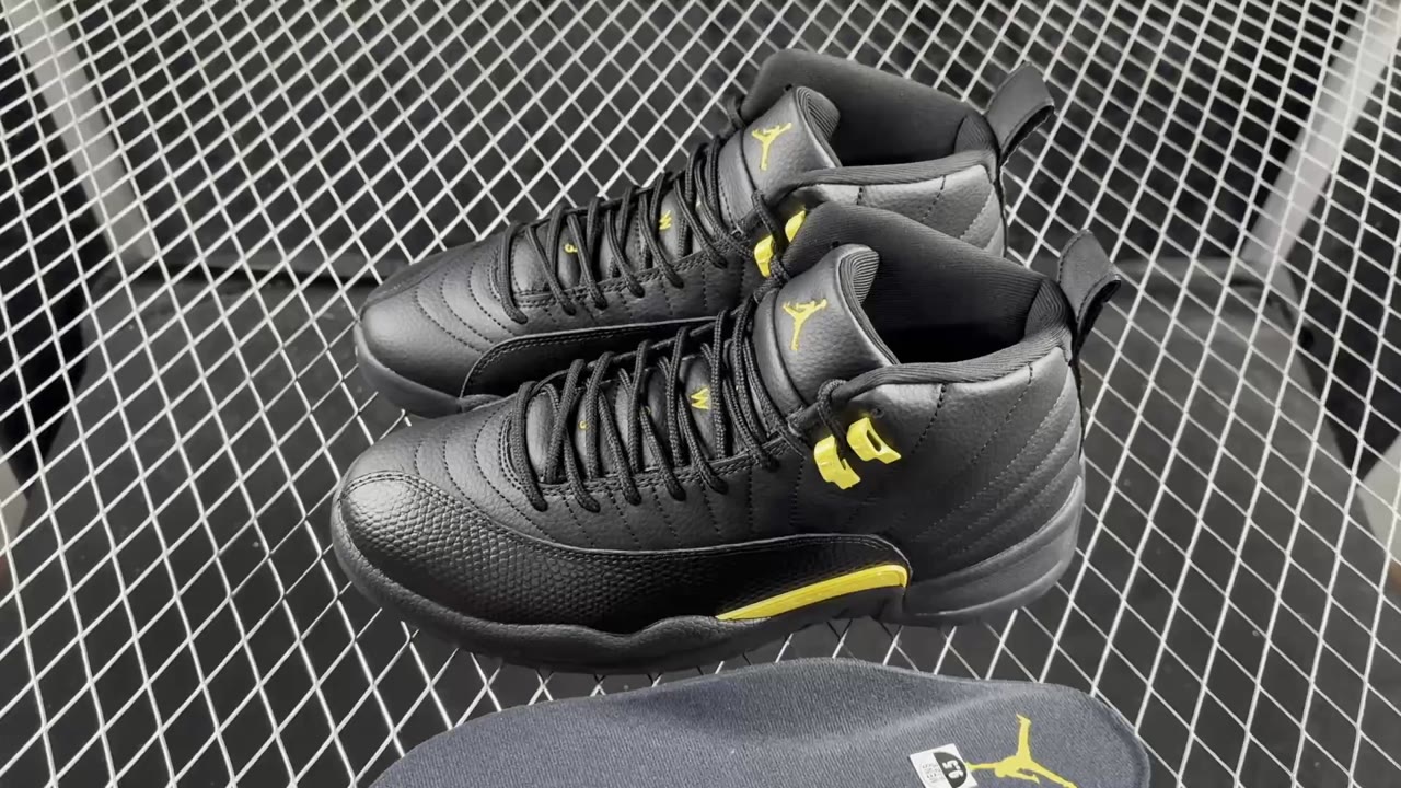 Jordan 12 Retro Black Taxi Low-Top Basketball Shoes Black